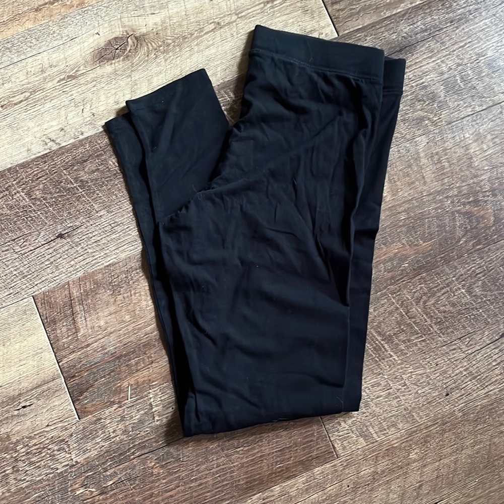 Plain black pink leggings